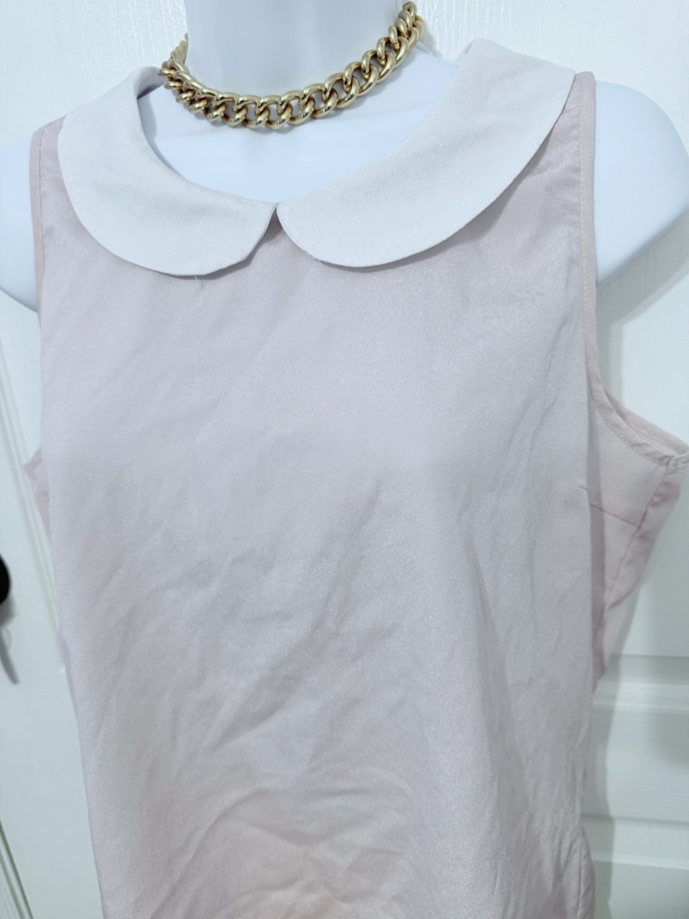 Sleeveless Pink Peter Pan Collar Camisole